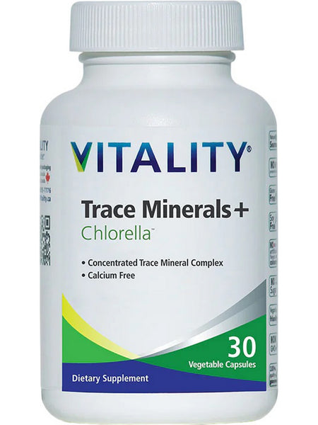 VITALITY, Trace Minerals + Chlorella, 30 Vegetable Capsules