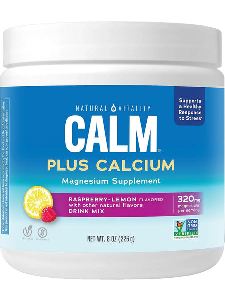 Natural Vitality, Calm Plus Calcium, Raspberry-Lemon, 8 oz