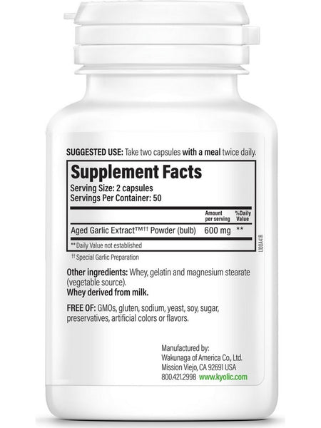 Wakunaga, Kyolic, Cardiovascular Health Formula 100, 100 Capsules