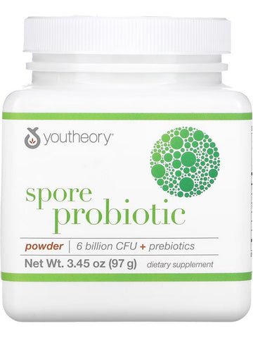 Youtheory, Spore Probiotic Powder Advanced, 6 Billion CFU + Prebiotics, 3.45 oz
