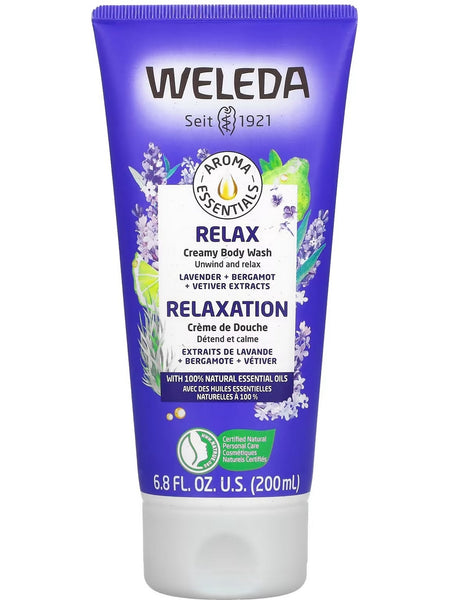 Weleda, Aroma Essentials Relax Creamy Body Wash, Lavender + Bergamot + Vetiver Extracts, 6.8 fl oz