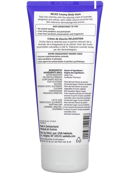 Weleda, Aroma Essentials Relax Creamy Body Wash, Lavender + Bergamot + Vetiver Extracts, 6.8 fl oz