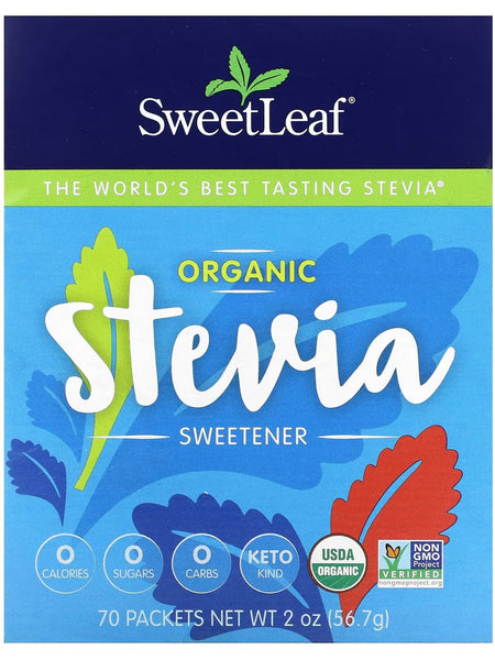 SweetLeaf, Organic Stevia Sweetener Packets, 70 packets