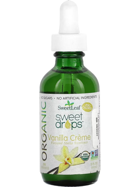 SweetLeaf, Organic SweetLeaf Sweet Drops Vanilla Crème Flavored Stevia Sweetener, 2 fl oz