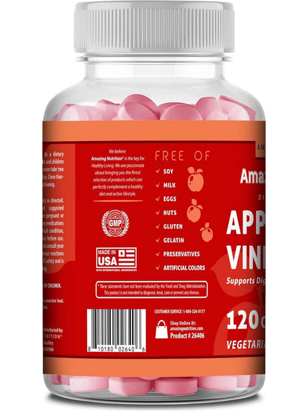 Amazing Nutrition, Amazing Gummies, Apple Cider Vinegar, 120 Apple Gummies