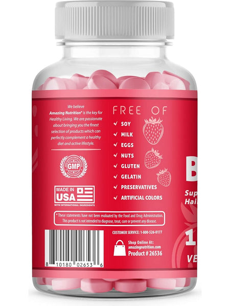 Amazing Nutrition, Amazing Gummies, Biotin, 120 Strawberry Gummies