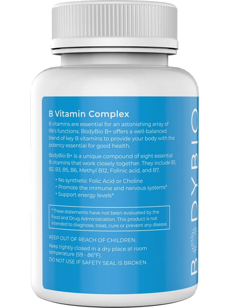 BodyBio, Vitamin B+, 90 Capsules