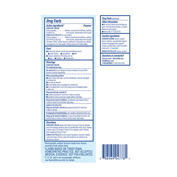 Boiron, Arnicare Cream & Oral Pellets Value Pack, 2.5 oz + 80 Pellets