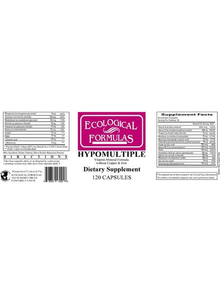 Ecological Formulas, Hypomultiple, 120 Capsules