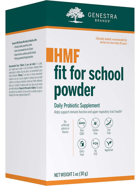 Genestra, HMF fit for school powder Daily Probiotic Supplement, 1 oz