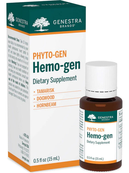 Genestra, PHYTO-GEN Hemo-gen Dietary Supplement, 0.5 fl oz