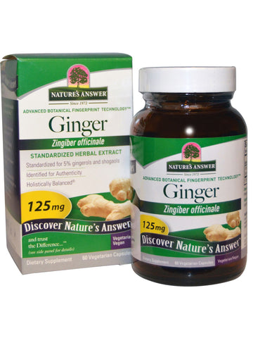 Ginger Rhizome Standardized, 60 vegicaps, Nature's Answer