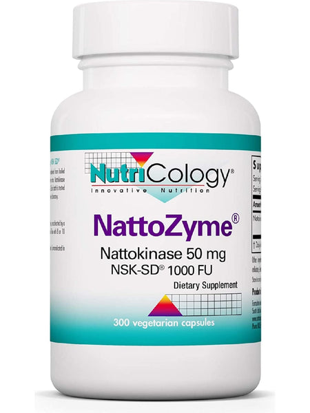 NutriCology, NattoZyme, Nattokinase 50 mg NSK-SD 1000 Fibrinolytic Units, 300 Vegetarian Capsules