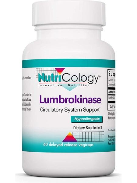 NutriCology, Lumbrokinase Circulatory System Support, 60 delayed release vegicaps