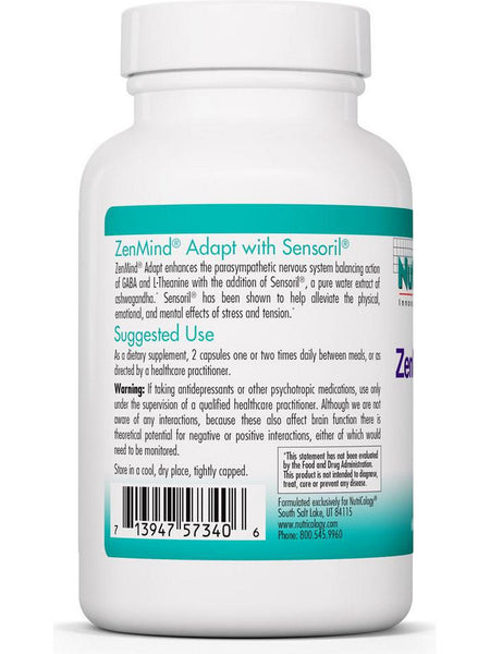 NutriCology, ZenMind Adapt with Sensoril, 60 Vegetarian Capsules