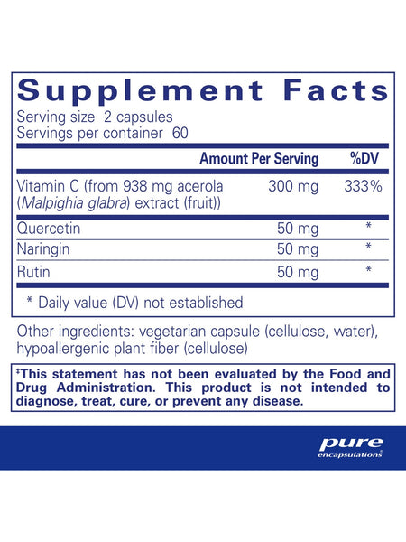 Pure Encapsulations, Acerola/Flavonoid, 120 capsules – Herbs Direct