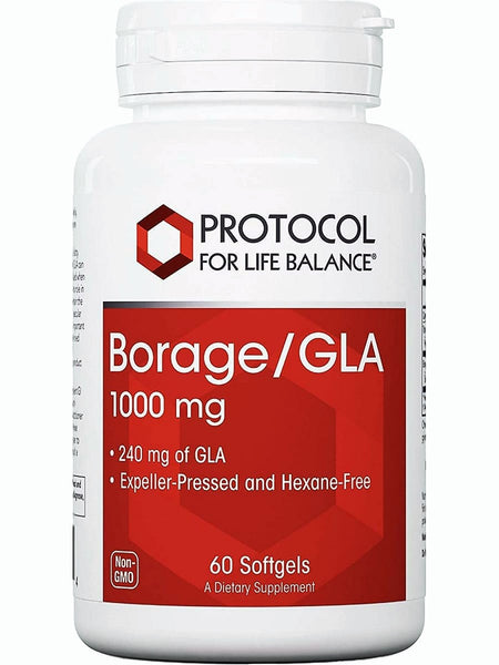 Protocol For Life Balance, Borage/GLA, 1,000 mg, 60 Softgels