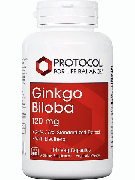 Protocol For Life Balance, Ginkgo Biloba, 120 mg, 100 Veg Capsules