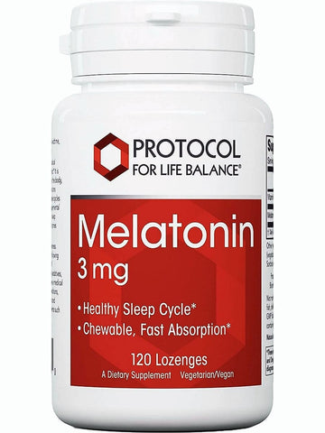 Protocol For Life Balance, Melatonin, 3 mg, 120 Lozenges