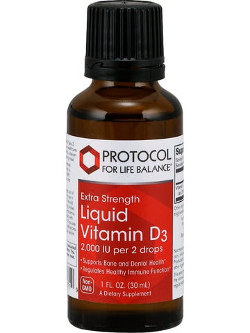 Protocol For Life Balance, Liquid Vitamin D-3, 2000 IU, 1 fl oz (30 mL)