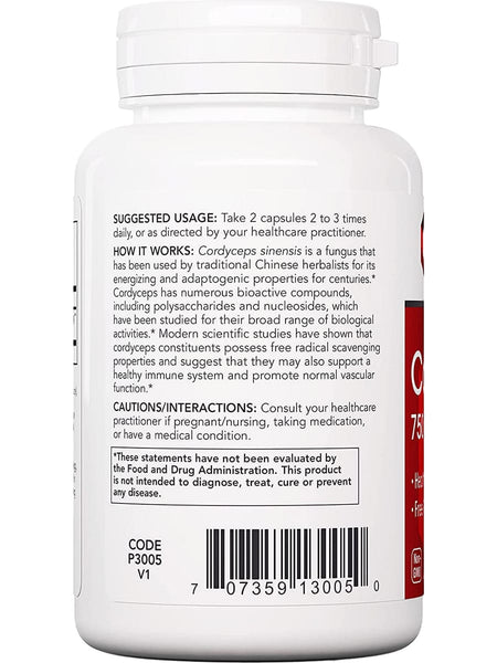 Protocol For Life Balance, Cordyceps, 750 mg, 50 Veg Capsules