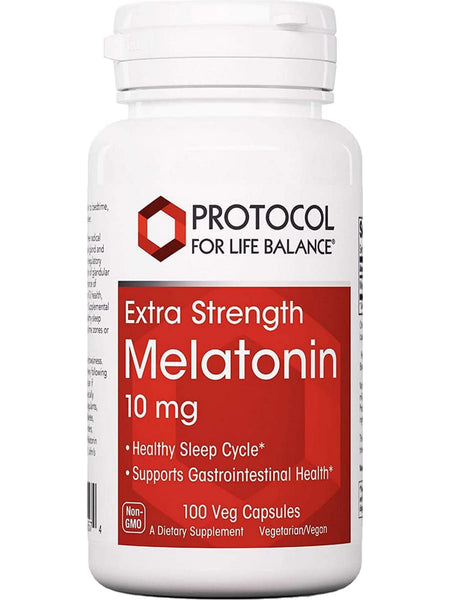 Protocol For Life Balance, Melatonin, Extra Strength, 10 mg, 100 Veg Capsules