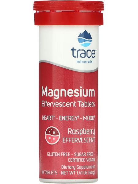 Trace Minerals, Magnesium Effervescent Tablets, Raspberry, 10 Tablets