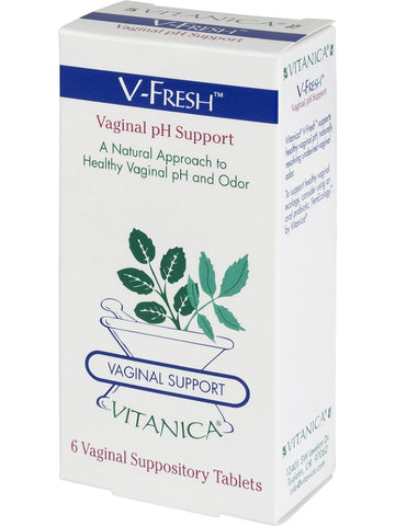 Vitanica, V-Fresh, 6 Vaginal Suppository Tablets